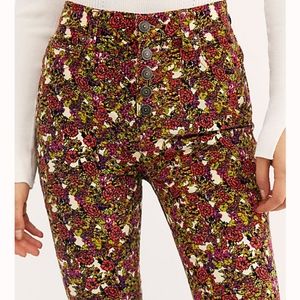 Free people courderoy floral pants